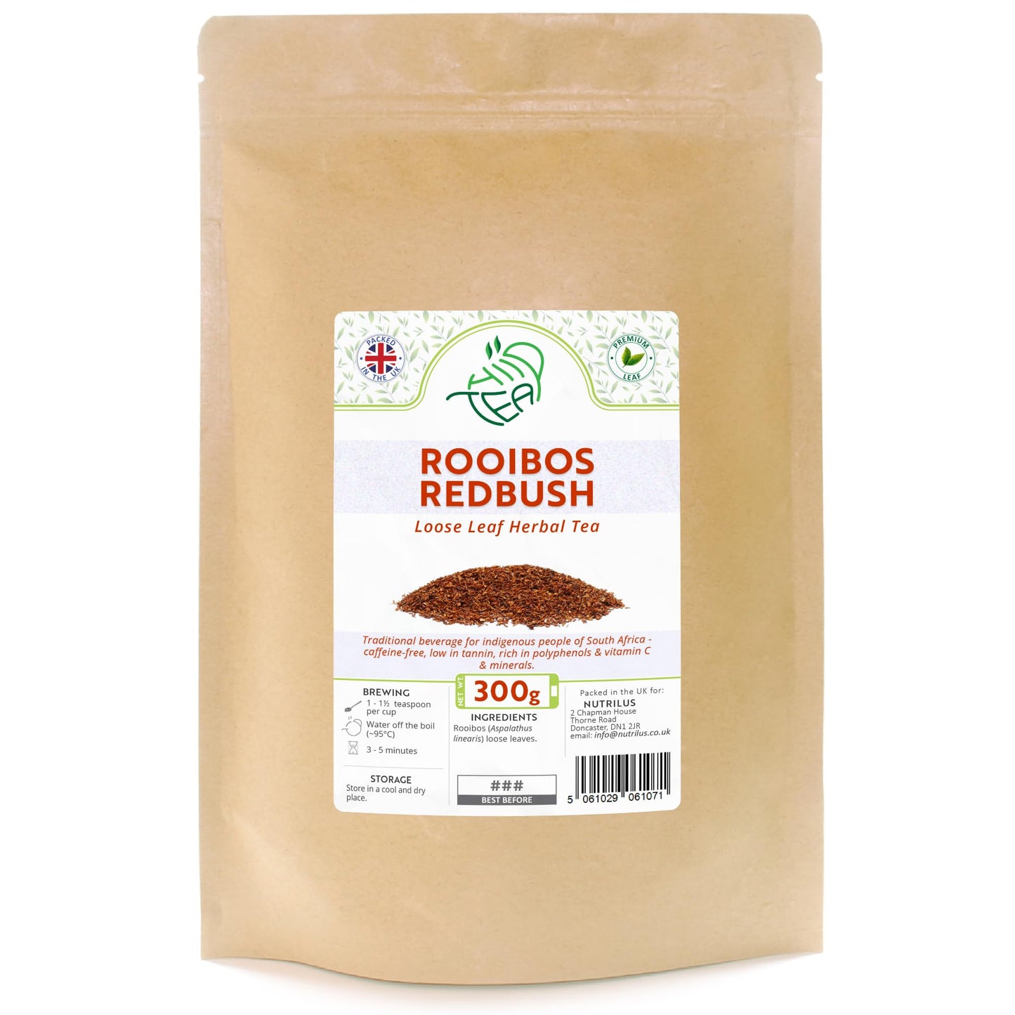 Rooibos Herbal Loose Tea ? African Redbush Tea Premium Leaf (300g)