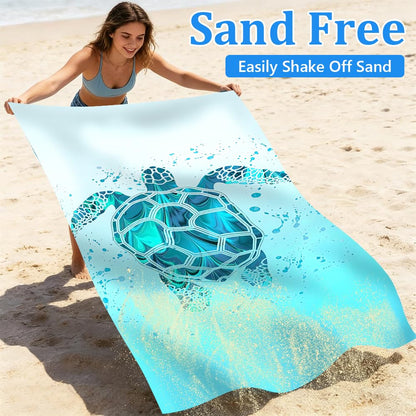 Jonuin 2 Pack Microfibre Beach Towels for Adults, 180 × 90 cm Extra Large Microfibre Beach Towel with Double Side Print, Quick Dry Towel