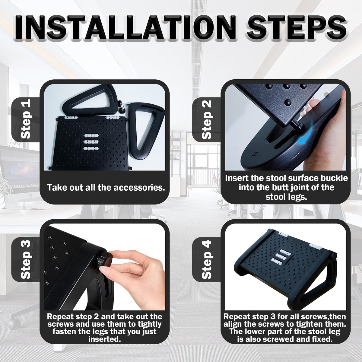 Eidoct Foot Rest Under Desk, Ergonomic Under Desk Foot Rest