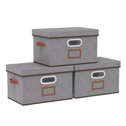 OUTBROS Storage boxes, Decorative Sturdy Boxes, 32x23x20cm, Grey, 3 Set