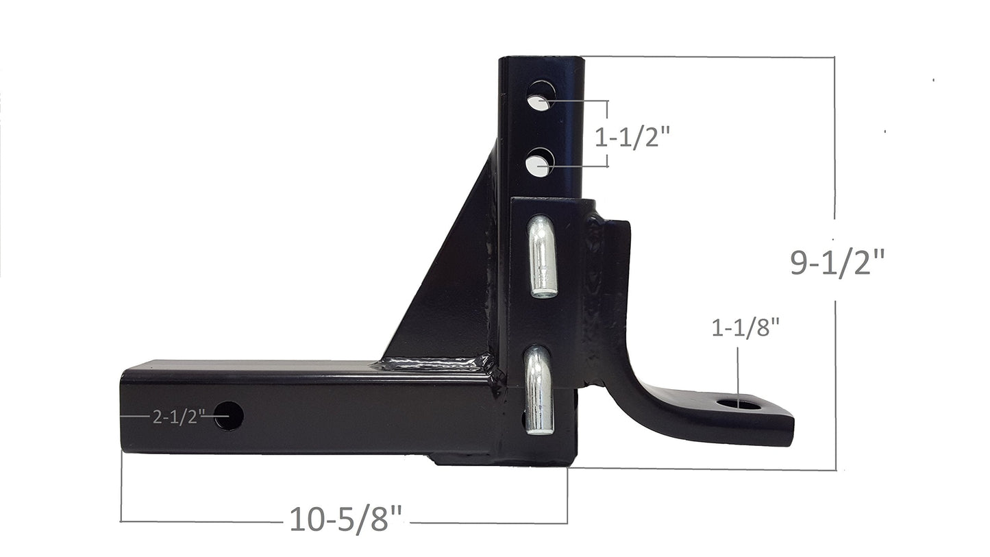 MAXXHAUL 70067 Trailer Hitch - 8-Position Adjustable Ball Mount Tow Hitch - 5000 lbs. GTW Capacity, Black