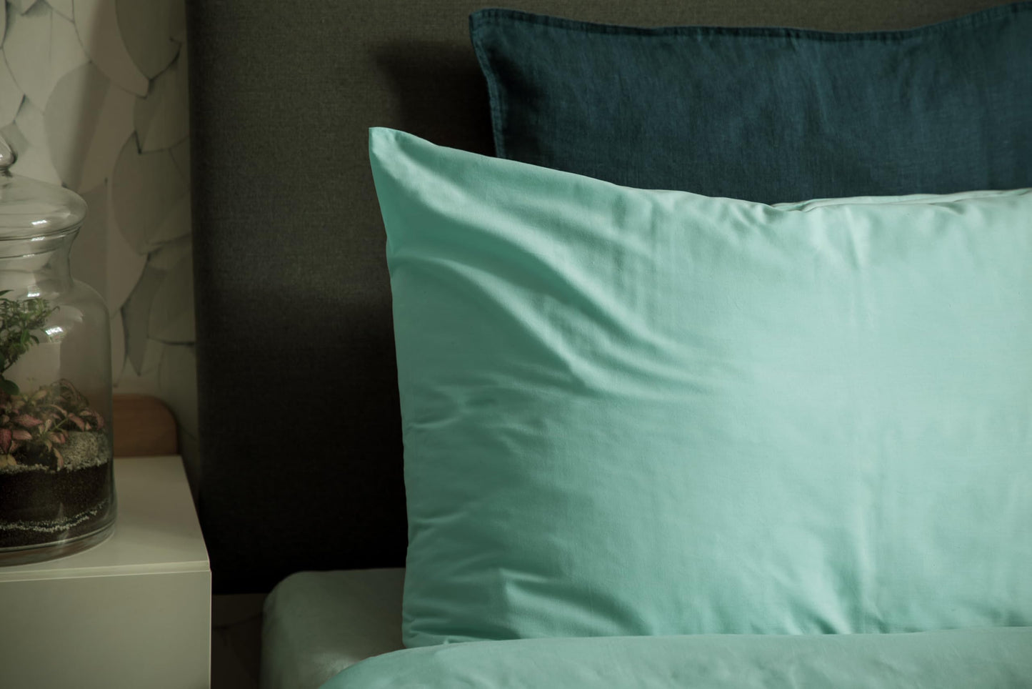 lekka EASY-CHANGE & EASY-IRON, ZIP-AROUND Duvet Cover Set for King Size Bed (Duck Egg) (Blue, Green, Teal, Aqua, Mint, Sage, Turquoise)