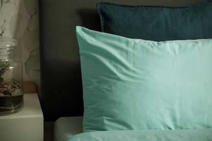 lekka EASY-CHANGE & EASY-IRON, ZIP-AROUND Duvet Cover Set for Double Size Bed (Duck Egg) (Blue, Green, Teal, Aqua, Mint, Sage, Turquoise)