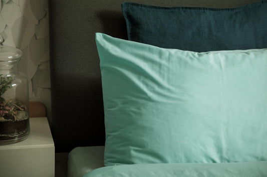 lekka EASY-CHANGE & EASY-IRON, ZIP-AROUND Duvet Cover Set for Double Size Bed (Duck Egg) (Blue, Green, Teal, Aqua, Mint, Sage, Turquoise)