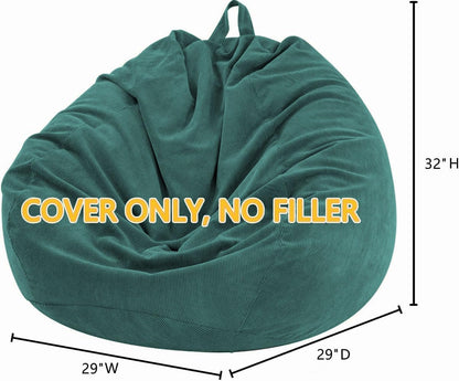 Nobildonna Bean Bag Chair Cover (No Filler) for Kids Beanbag Stuffed Animal Storage Without Filling Plush Toys Holder and Organizer Soft Premium