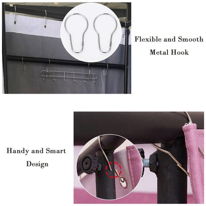 FWTXZTER Portable Changing Room, U-Shape Black Mobile Fitting Room