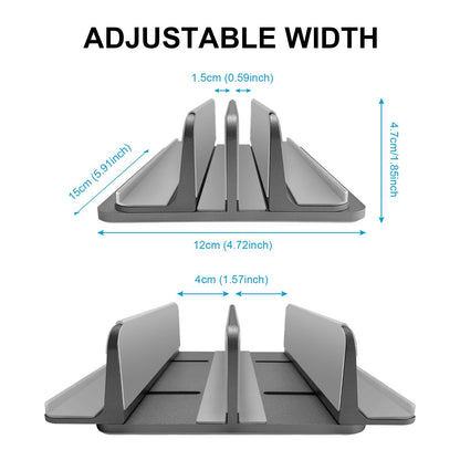 Vertical Laptop Stand [2021 ver.],ULBRE Double Adjustable 4 Slot Desktop MacBook Stand Holder Dock Compatible with All MacBook Chromebook Surface