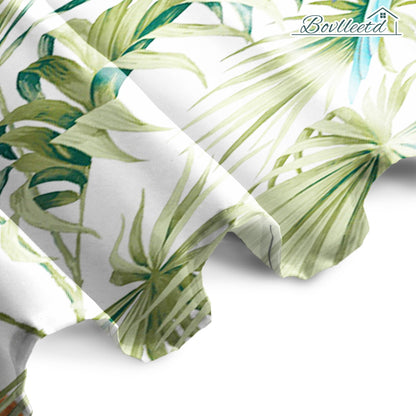 Bovlleetd Botanical Shower Curtain - Small Bathroom Stall, Tropical Plant, Banana Leaves, Spring Hummingbird - Polyester Fabric 92x183cm