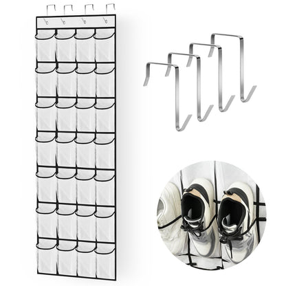 AUAUY Over the Door Shoe Storage Organiser, 28 Large Mesh Pockets