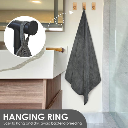 VIVOTE Large Microfibre Bath Towel Bath Sheet for Bathroom 90×180CM Grey