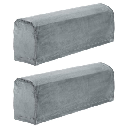 sourcing map Stretch Sofa Armrest Covers Dark Gray 2 Pcs
