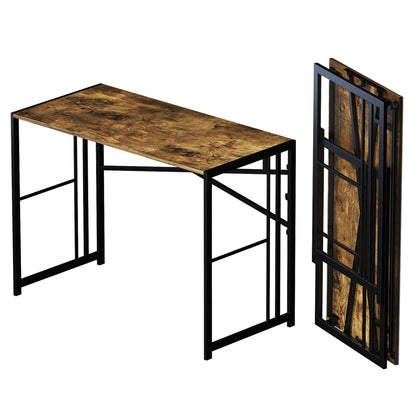 Lutown-Teen 103 cm Folding Computer Desk, Rustic Brown