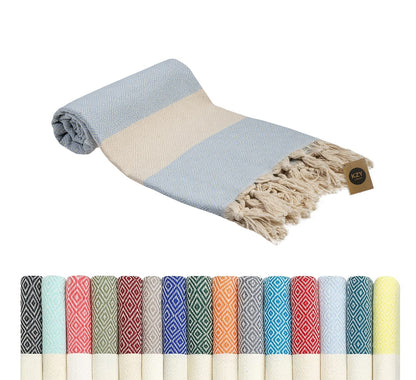 KZY LONDON Beach Towel - Large Turkish Beach Towels for Camping, Swimming, Bath, Gym, Picnic - Quick Dry, Super Absorbent, Lightweight