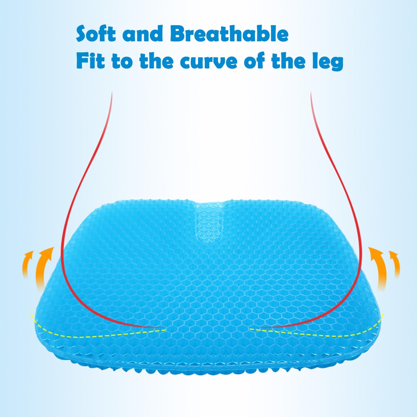 Braozaiw Soft Sitter Cushion,Honeycomb Double Thick Gel Seat cushion with Anti-Slip Cushion Cover,Cooling Chair Cushion Egg Chair Cushion For Home