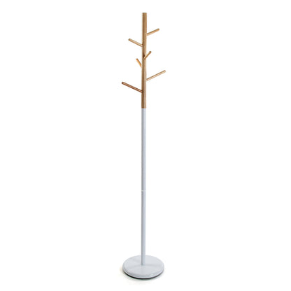 Versa Malmö Minimalist Style Coat Rack, with 6 hooks for clothing or bags for the Hall, Measurements (H x L x W) 171 x 28 x 28 cm, Metal and Wood