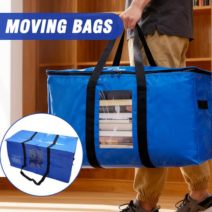 JUUDDENPARTS 4 Pack Extra-large Capacity Storage Bag, Moving Bags, Featuring a Transparent Window Design, Ideal for Clothing, Bedding, Travel