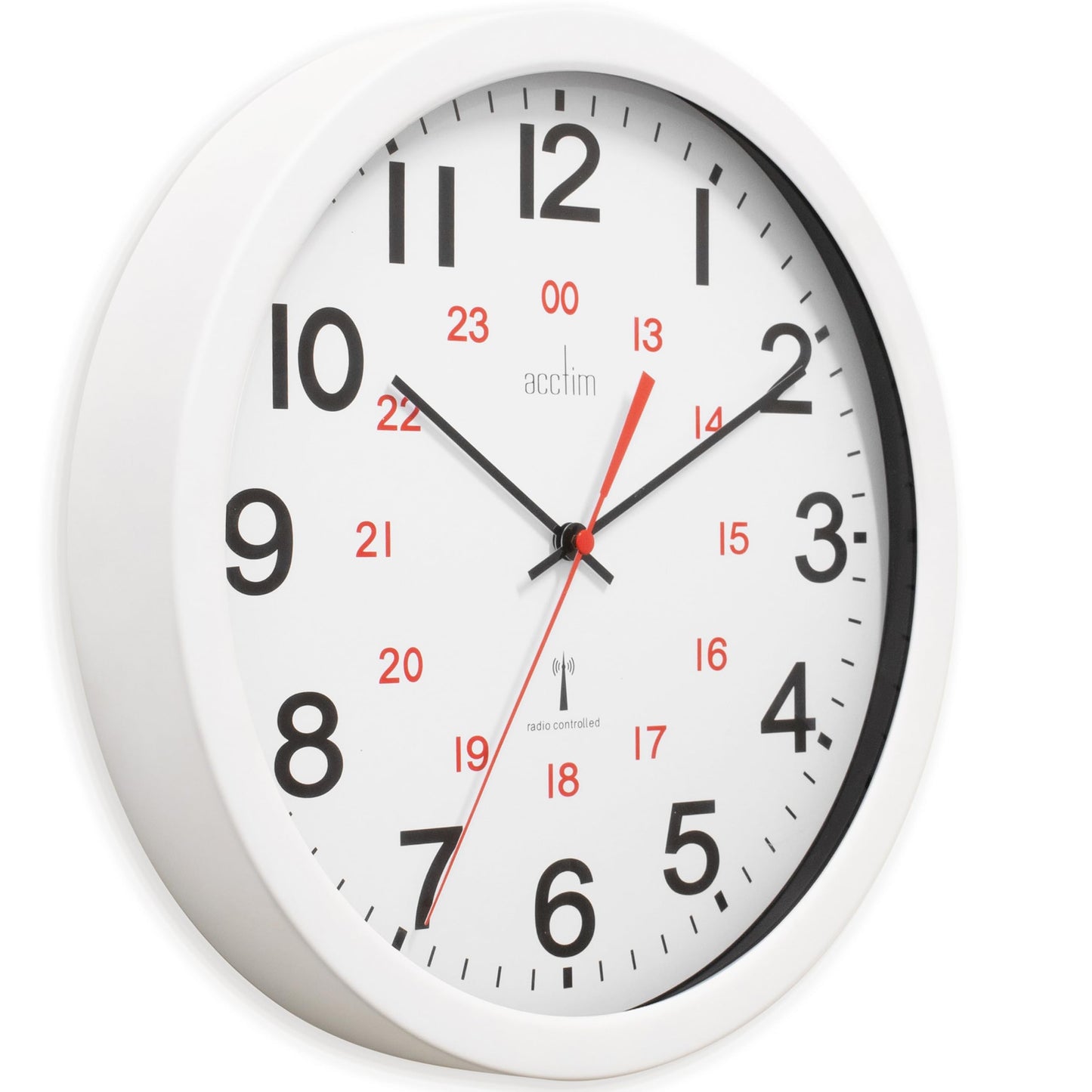 Acctim Wall Clock Radio Controlled 30cm White 74172, 30cm x 30 cm