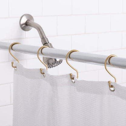 Bath Bliss 12 Pack Shower Curtain Rings | Dimensions: 3.1" x 1.8' x 0.24" | S Shaped Design | Fits Over Standard Size Shower Rod | Easy to Install