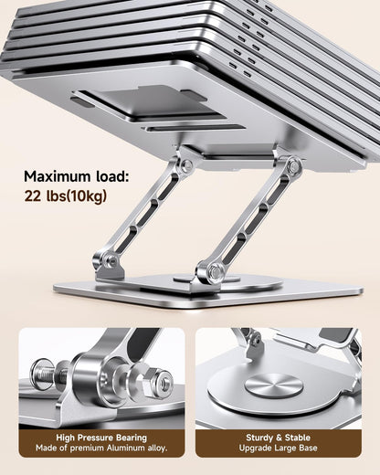 MCHOSE Laptop Stand for Desk, Adjustable Laptop Stand with 360° Swivel
