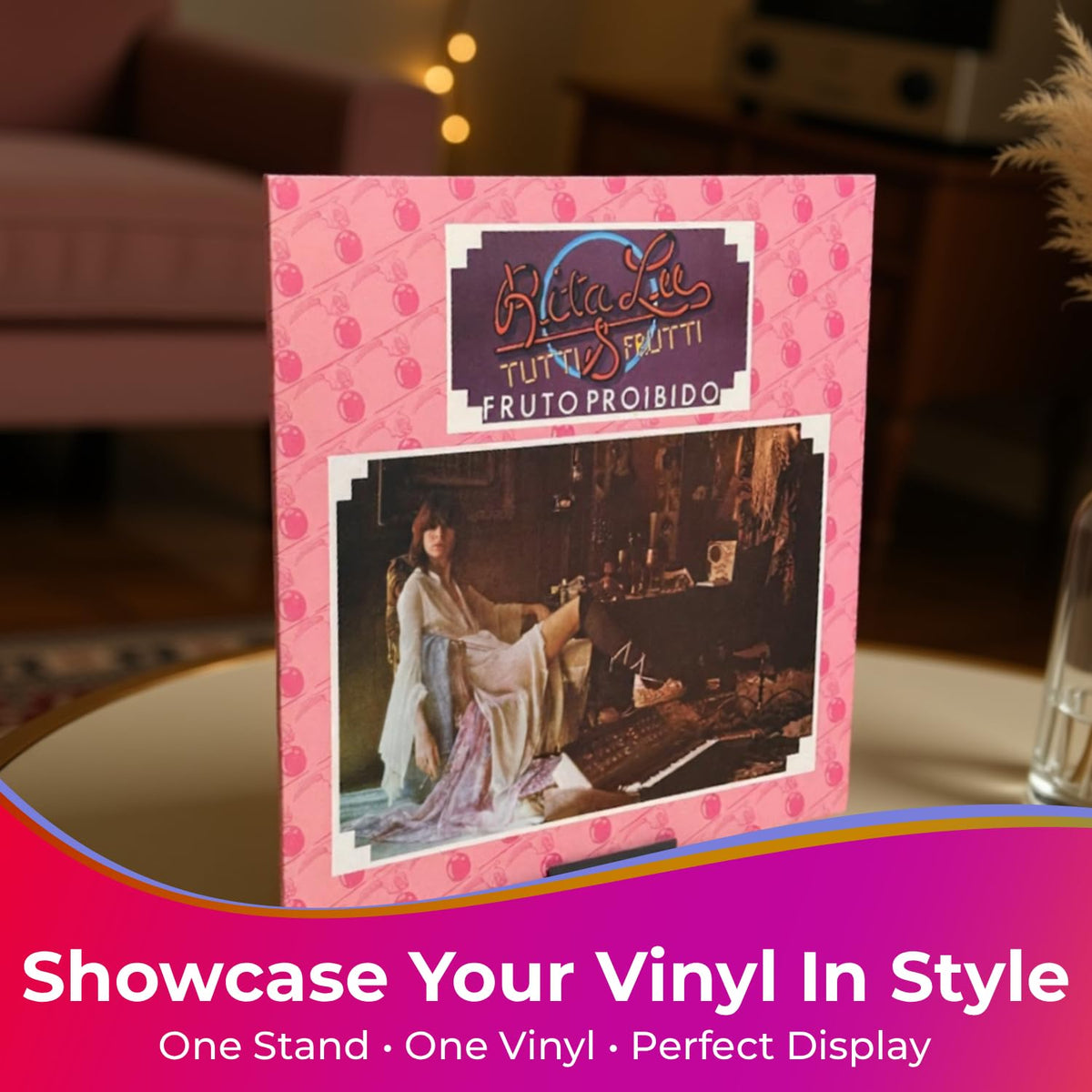 Print It Uk Now Playing Vinyl Record Stand Display Holder (2 Pack - White)