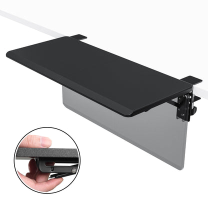 ETHU Ergonomics Desk Extender Tray, Large-Size Foldable Keyboard Tray Clamp On, Table Mount Desk Extender Shelf Armrest Support for Desk (Black)