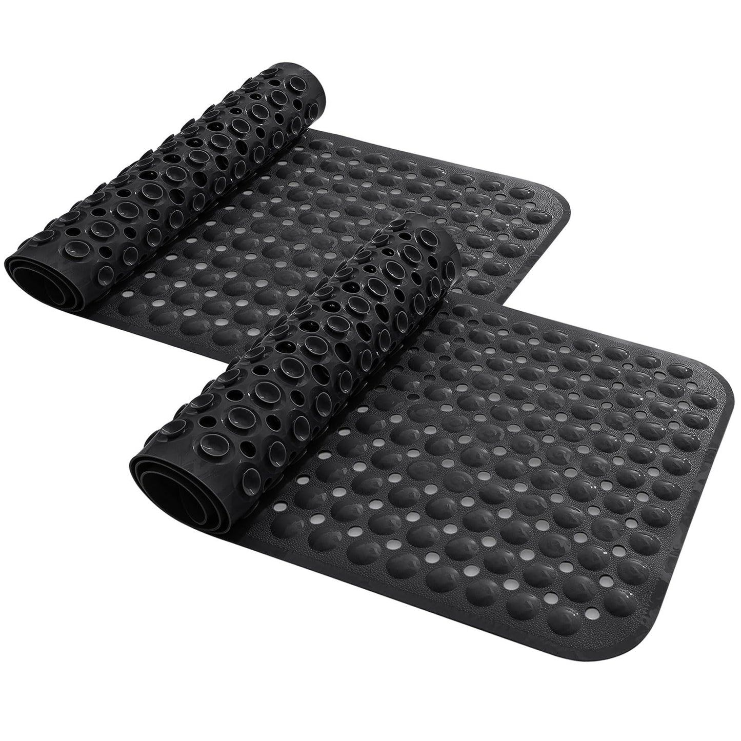 Smiry Non Slip Bath Mat with 300 Strong Suction Cups, 100x40cm (Pack of 2)