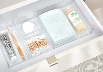 iDesign Makeup Organiser Tray, Small Plastic Drawer Organiser for Cosmetics, Makeup and Accessories, Practical Storage Box for Dressing Table