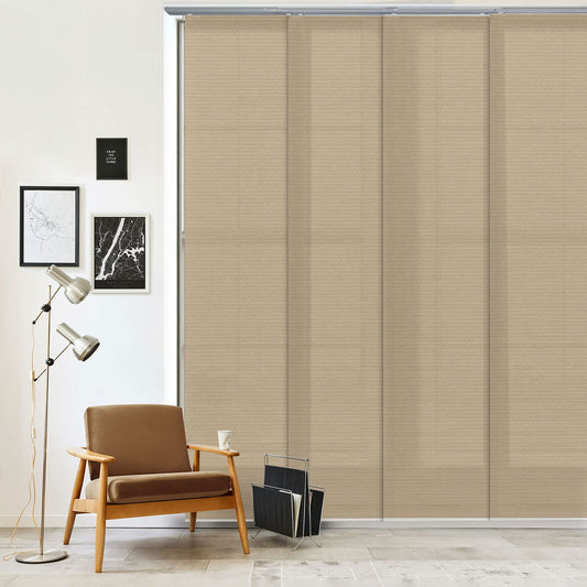 GoDear Design Room Dividers Screen 116 cm-218 cm W x Up to 243 cm H, Extendable 4 Panel Sliding Track Privacy Screens Hanging Room Divider, Panel
