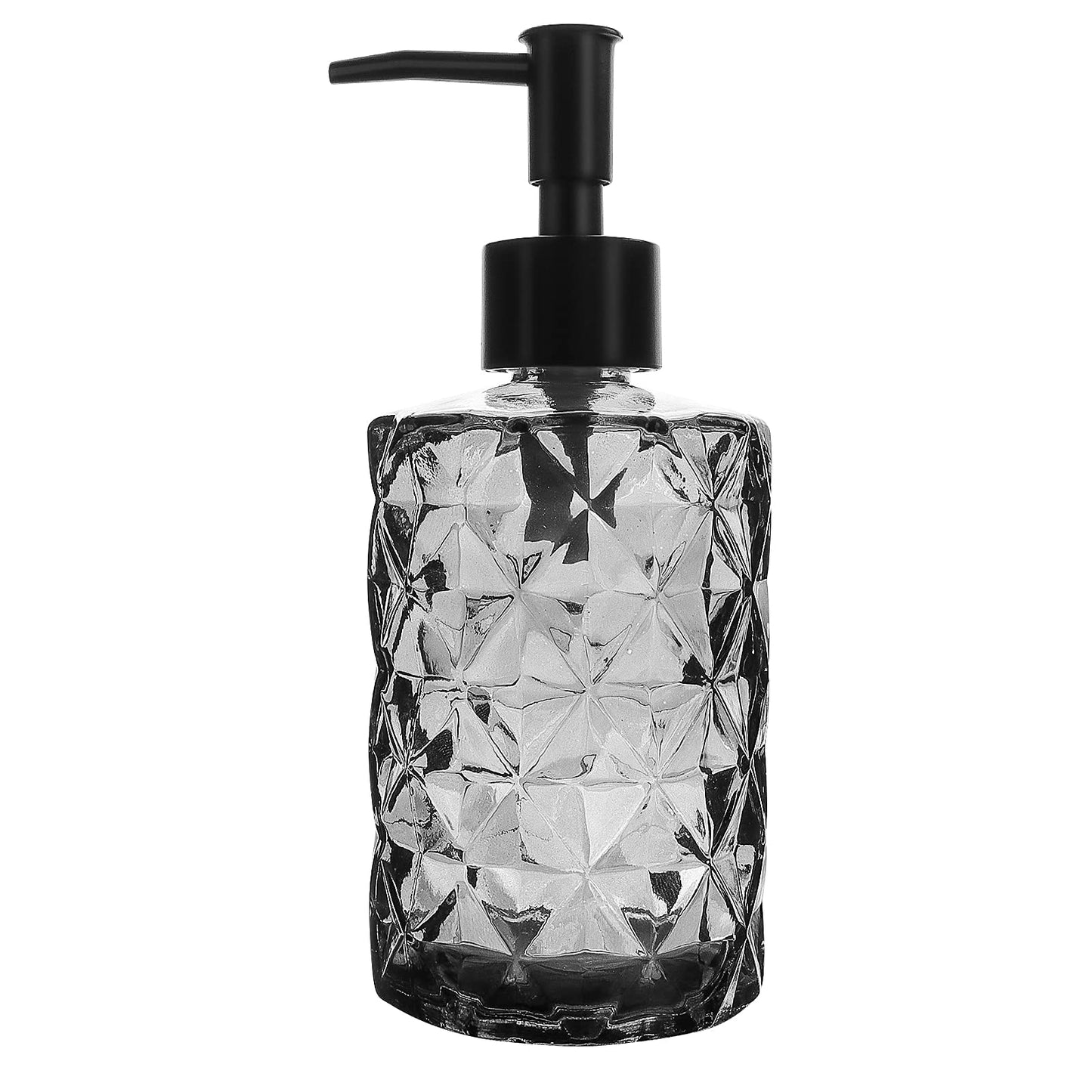 Topsky Glass Soap Dispenser with Plastic Pump 330ml Black