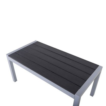 Chicreat Aluminium Bench with Polywood Surface and Cushion, Silver and Black, 100 x 50 x 45cm