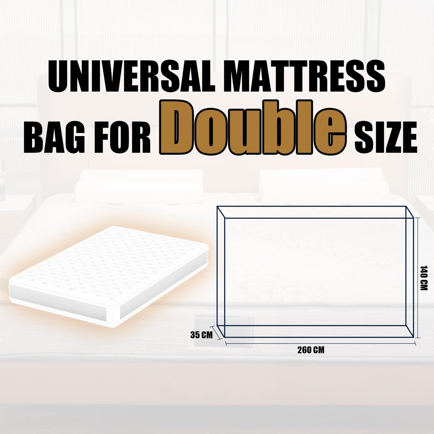 Double Mattress Cover for Moving Mattress Bags for Storage Transport 2Pack