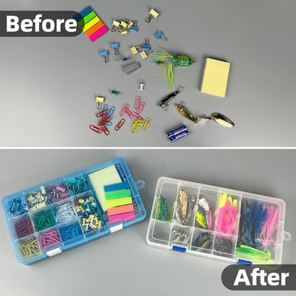 Craft Storage Boxes with Compartments,Qualsen Plastic Storage Boxes,Storage Box Organizer with Lids,Divider Jewellery Box for Beads Earring Tool Box