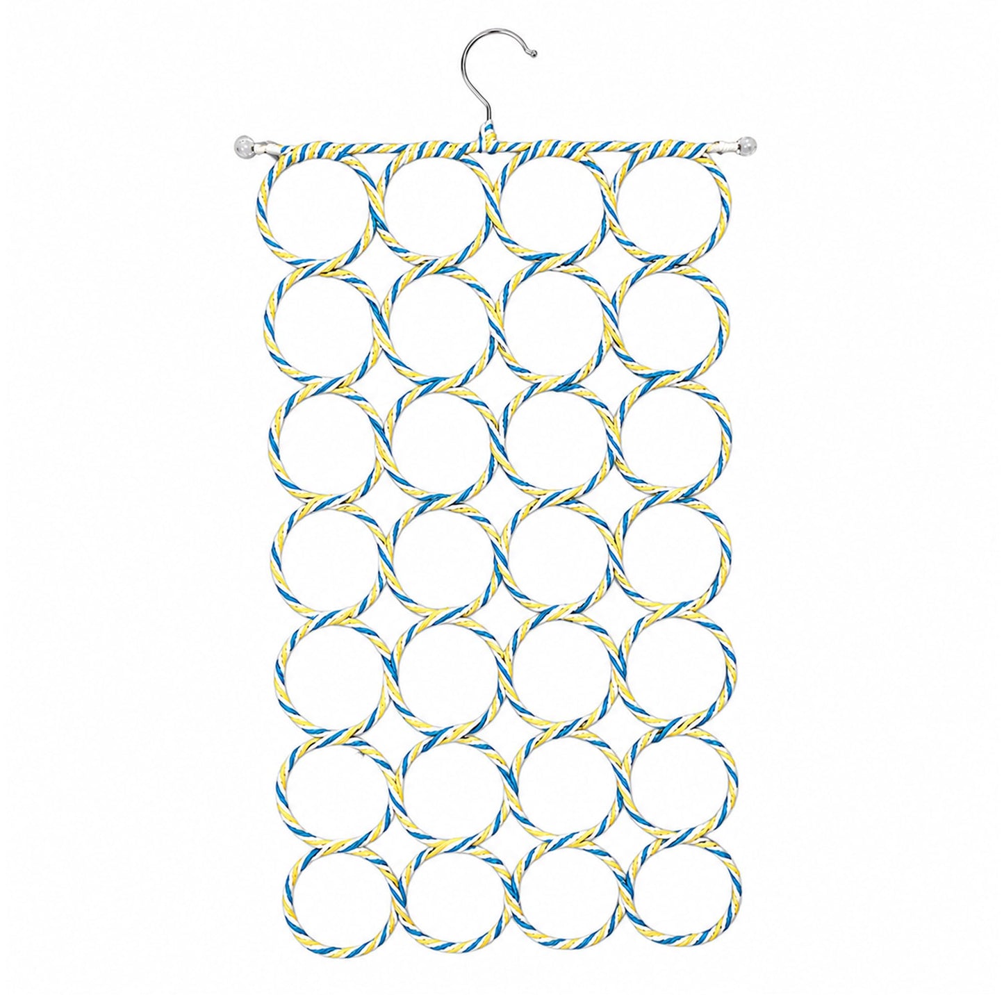 SystemsEleven Complement Shawls Hanger Belt Scarves Tie Rings Wardrobe Organizer Hooks Scarf Hangers Space Savers Foldable Scarfs Hanger with 28 Ring