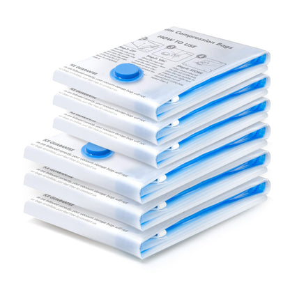 BoxLegend Vacuum Storage Bags 6 Packs Space Saving Vacuum Pack Storage Bags 3 Large 80x60cm+3 Medium 70x50cm Double Zip Seal & Leak Valve Reusable