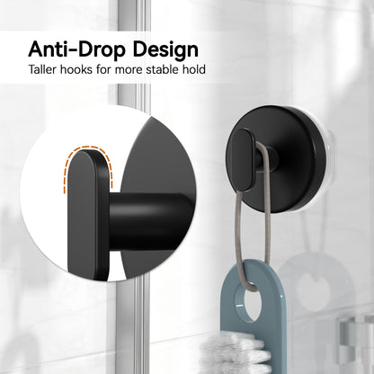 Josmimic Suction Cup Hooks, Hanger for Shower Bathroom Door, Hanging Towels, Loofah, Robe, Coat, 4 Pack