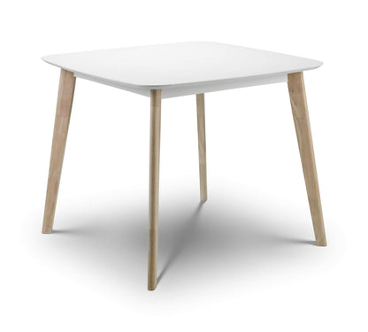 Julian Bowen Casa Square Dining Table, White/Oak - H75 x W90 x D90cm