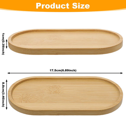 Hecila Bamboo Soap Tray Oval Soap Dispenser for Bathroom Wooden Soaps Dish Multi-Functional Countertop Bathtub Organizer Tray Kitchen Holders Jewelry