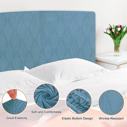 sourcing map Bed Headboard Slipcover, 120cm Jacquard Fabric Stretch Protector Covers, Dustproof Cover for 1.2m Headboard Bedroom Decor, Blue