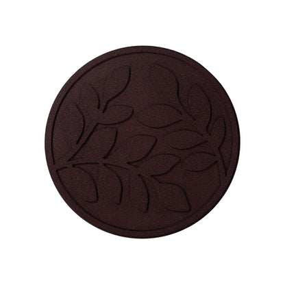 Nicoman Garden Recycled Stepping Stones Scroll with LEAF design, Reversible and Rubber Hard Wearing (Set of 4, Earth)