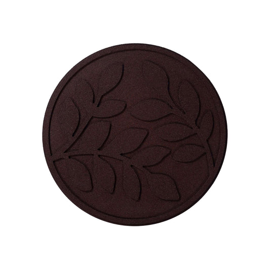 Nicoman Garden Recycled Stepping Stones Scroll with LEAF design, Reversible and Rubber Hard Wearing (Set of 4, Earth)
