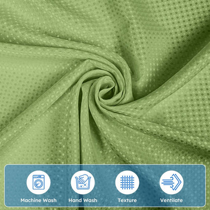 APXEL Green Waffle Shower Curtain, Mould Proof Waterproof Shower Curtains
