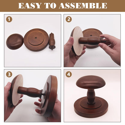 TINGSING Vintage Hat Rack Stand Rustic Brown Hat Display Stand
