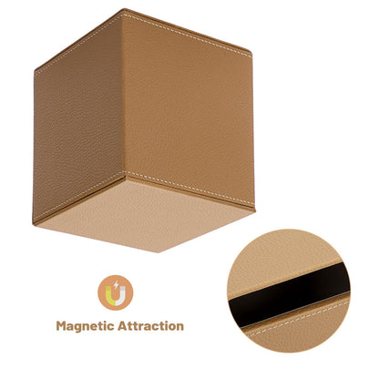 BTSKY PU Leather Square Tissue Box Cover, Camel Textured Tissue Box Holder