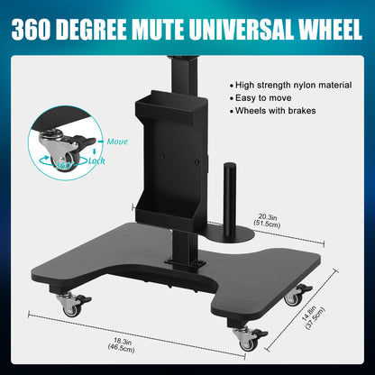 POARMEEY Tattoo Tray on Wheels Tattoo Cart with Rolling Tray Tattoo Table Station Adjustable Height and Multifunctional Storage for Tattoo Artist