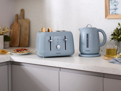 Kenwood Dawn Toaster, 4 Slot Toaster, Reheat, 5 Browning Settings, Defrost and Cancel Functions, Pull Crumb Tray, TFP09.000BL, 1800W, Stone Blue