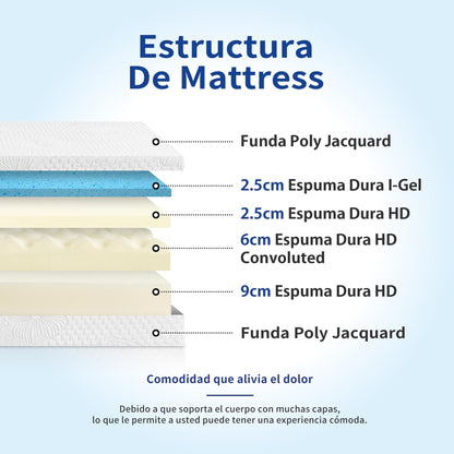 Olee Sleep 20cm Ventilated Convolution I-Gel Memory Foam Mattress / 3 Layered / 90 x 20cm / Twin/White