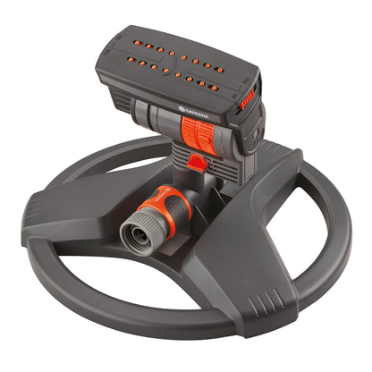 GARDENA 84-BZMX ZoomMaxx - 2400 Sq Ft, Fully Adjustable Sprinkler on Weighted Base for Flexible, Leak Proof and Precise Watering, Compatible with Any