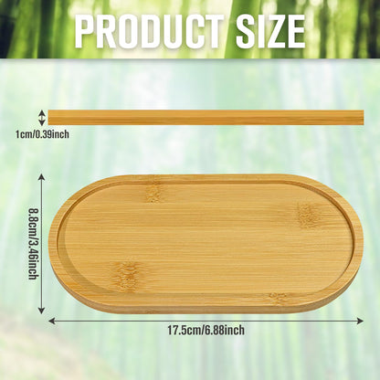 2 Pack Bamboo Soap Tray Oval Bathroom Tray for Bathroom &Kitchen Waterproof