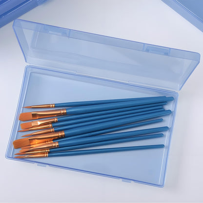 LJY 6 Pack Blue Small Plastic Storage Box with Hinged Lid 18 x 11 x 3 cm
