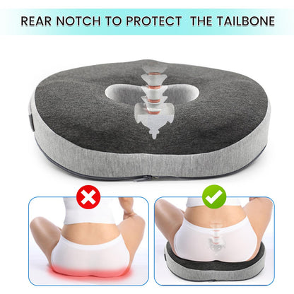 Yuehuamech Donut Pillow Chair Seat Cushion Memory Foam Orthopedic Pillow Hemorrhoid Pillow Coccyx Pad Donut Cushion for Car Seat Office Chair
